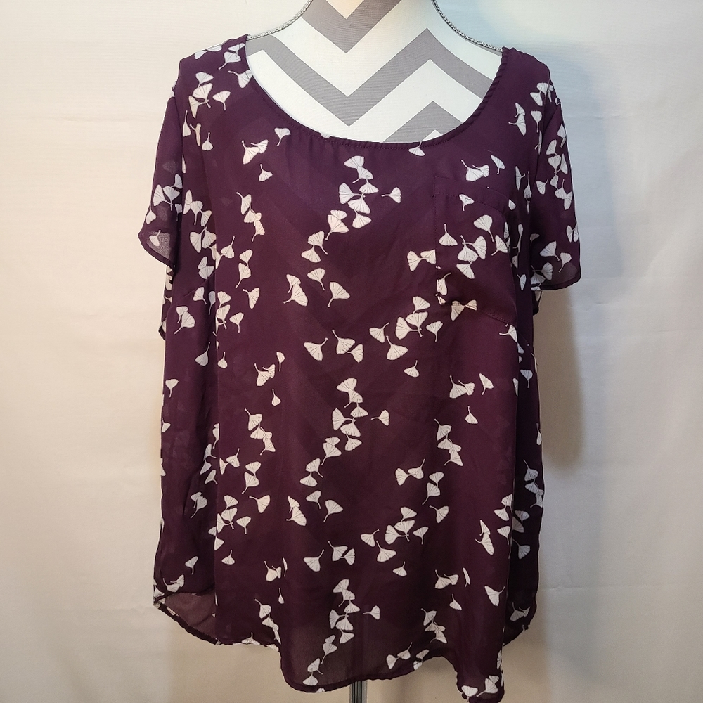 Torrid Purple and White Dandelion Top